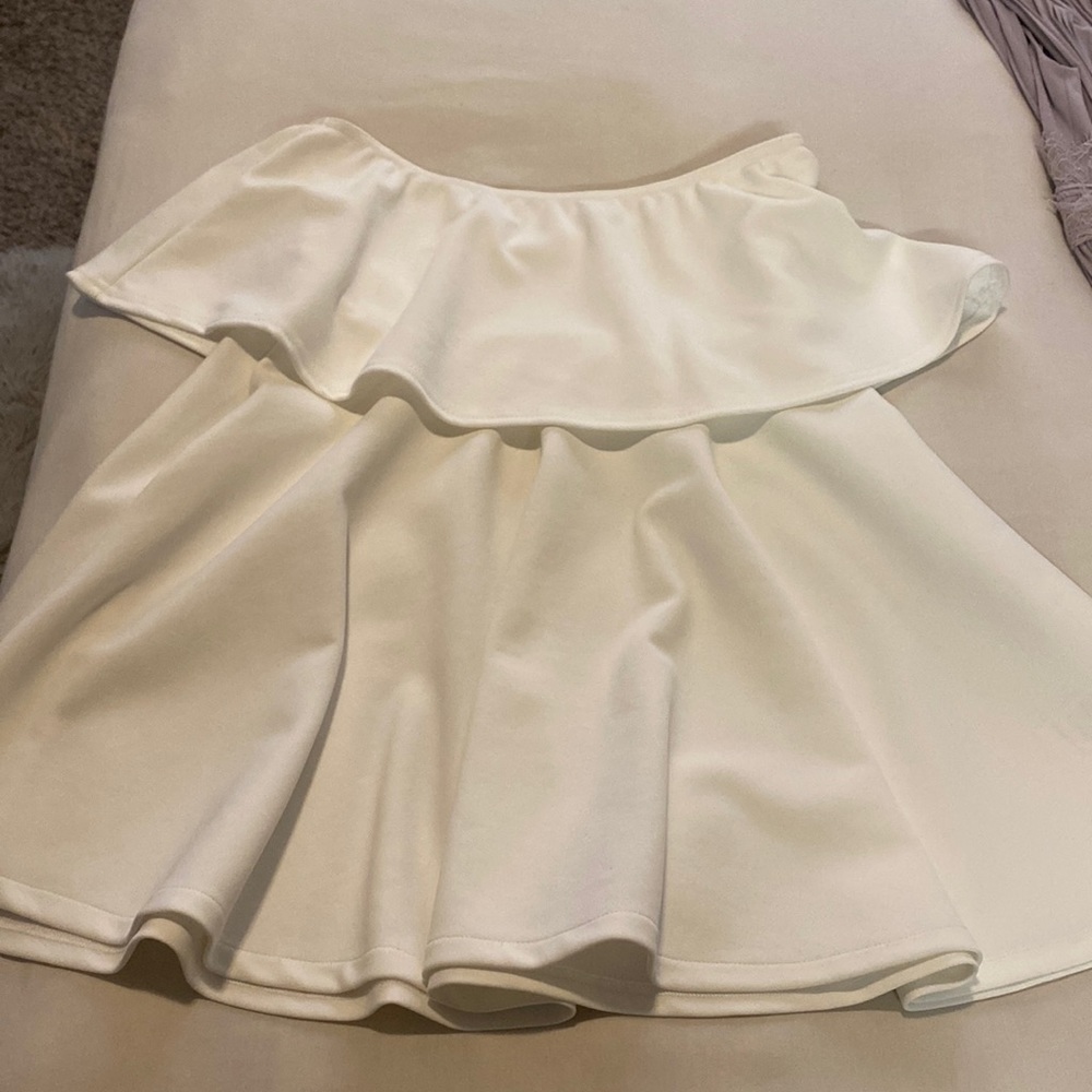 Missguided strapless white dress